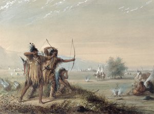 Schlangenindianer testen Bögen, 1837